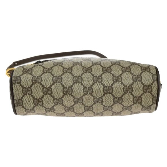 GUCCI Logo Sherry GG pattem Shoulder Bag PVC Leather Brown GHW Italy 34KB464 - Picture 6 of 16